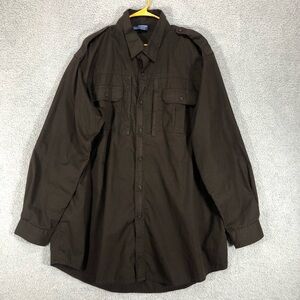 Utility Button Up Shirt Plus Size 3XL Durable Workwear‎